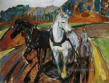 Expressionismus Werke - Pferdeteam 1919 Edvard Munch Expressionismus